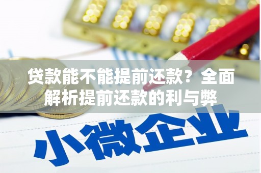 苍溪贷款能不能提前还款？全面解析提前还款的利与弊