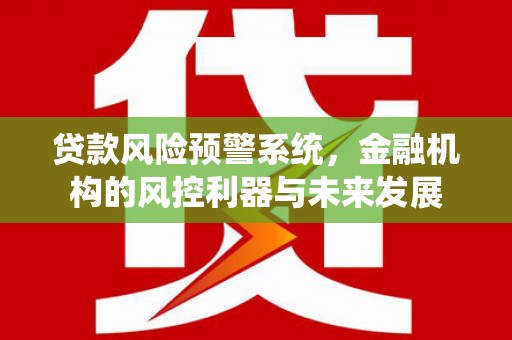 驿城贷款风险预警系统，金融机构的风控利器与未来发展