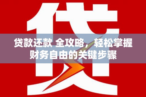 南丹贷款还款 全攻略，轻松掌握财务自由的关键步骤