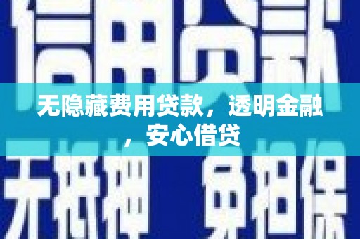 循化无隐藏费用贷款，透明金融，安心借贷