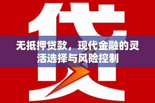 凤城无抵押贷款，现代金融的灵活选择与风险控制