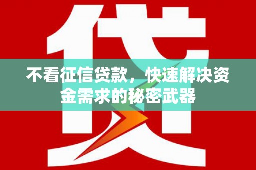 巴塘不看征信贷款，快速解决资金需求的秘密武器