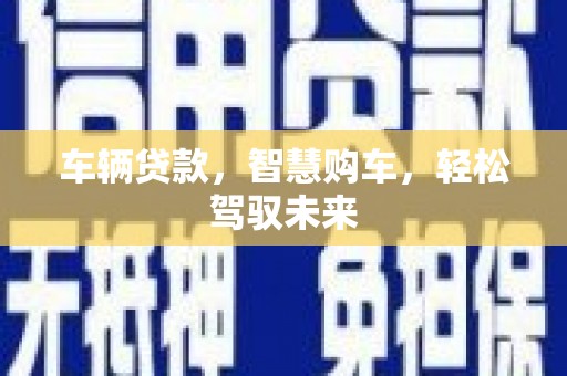 潜山车辆贷款，智慧购车，轻松驾驭未来